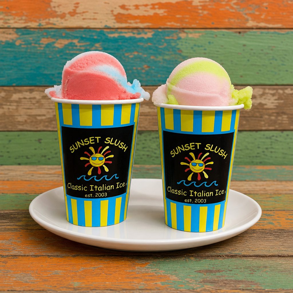 Sunset Slush Italian Ice.