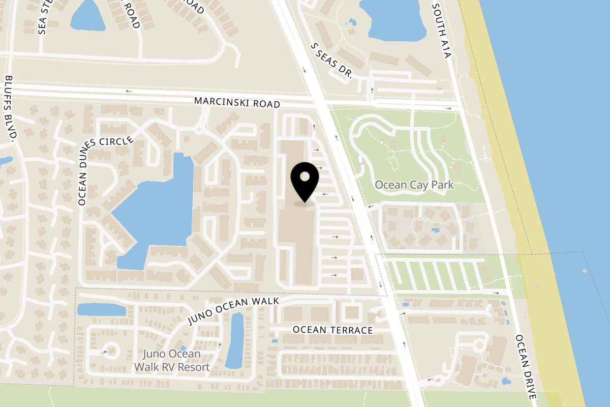 Map showing the location of Lahaina Poke Co on 4300 US-1 in Jupiter